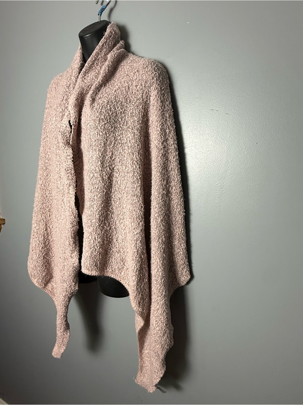 Bass Mauve Pink knit Wrap Open Front Shawl